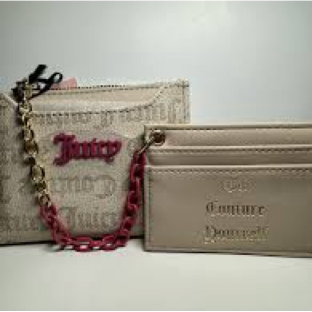 Juicy Couture “Can't Tame Her" bifold wallet with a pullout card holder.